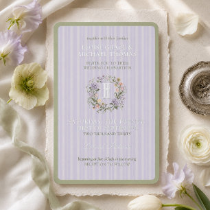 Lavender Stripe Floral Crest Spring Wedding