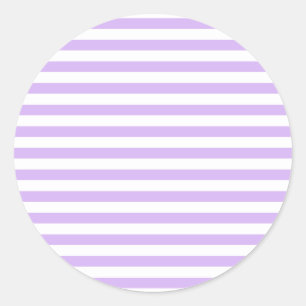 Lavender Striped Classic Round Sticker