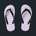 Lavender Striped Kid's Thongs<br><div class="desc">Pastel purple and white stripes</div>