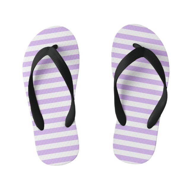 Lavender Striped Kid's Thongs (Footbed)