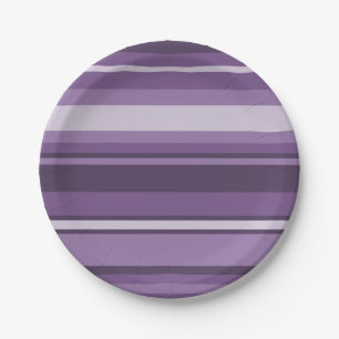 Lavender stripes paper plate