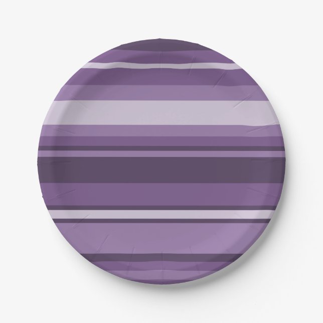Lavender stripes paper plate (Front)