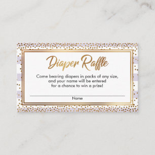 Lavender Stripes w/ Confetti Diaper Raffle Cards