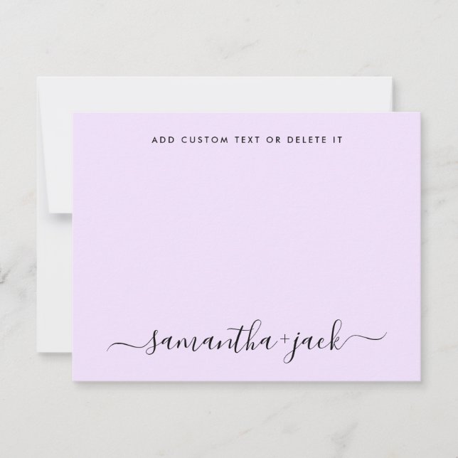 Lavender Stylish Script Elegant Minimalist Card (Front)