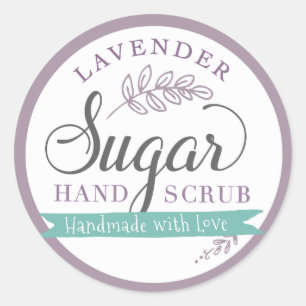 Lavender Sugar Scrub Labels Custom Mason Jar