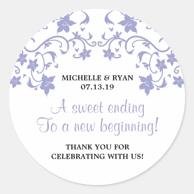 Lavender Summer Flowers - Love is Sweet Classic Round Sticker (Front)