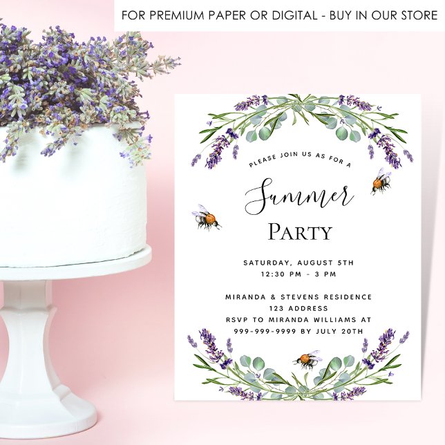 Lavender summer party budget invitation flyer (Creator Uploaded)