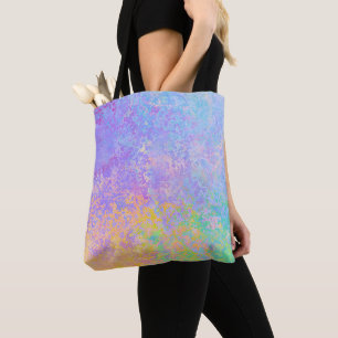 Lavender Sunrise Pastel Neon Alcohol Ink Abstract Tote Bag