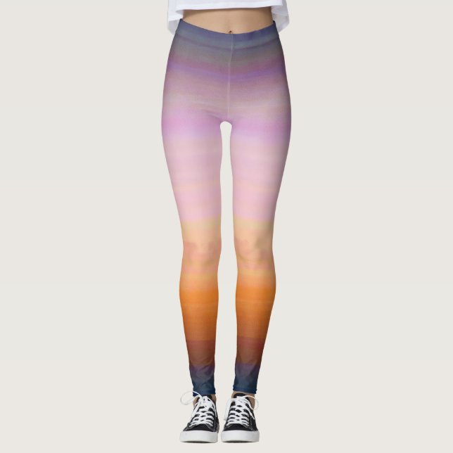 Lavender Sunset Colours Leggings (Front)