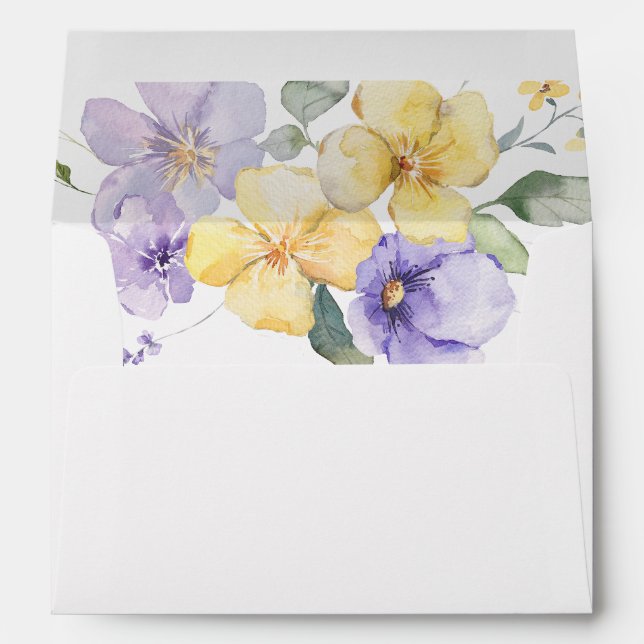 Lavender & Sunshine Floral Wedding  Envelope (Back (Bottom))
