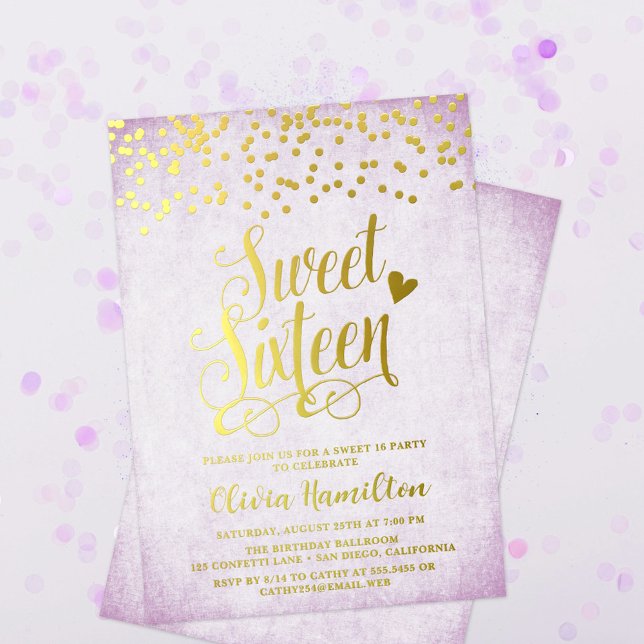 Lavender Sweet 16 Gold Confetti (Creator Uploaded)