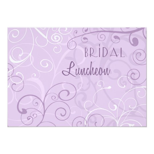 Lavender Swirls Bridal Luncheon Invitation Cards
