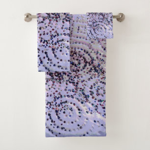 Lavender Swirly Confetti Bath Towel Set