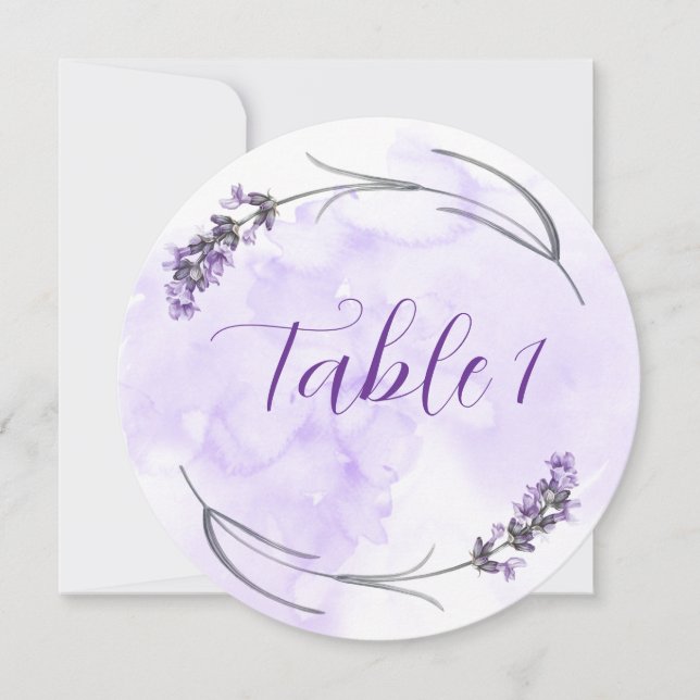 Lavender table card  (Front)