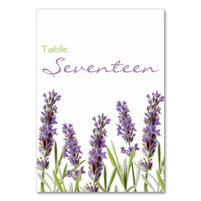 Lavender Table Number (Front)
