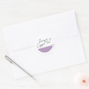 Lavender Teacup Envelope Seal & Favour Bag Sticker