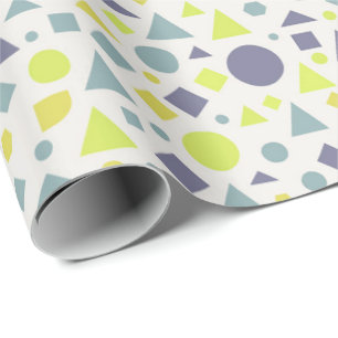 Lavender Teal Citrus Geometric Welcome Design Wrapping Paper