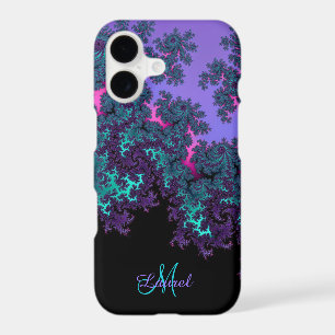 Lavender Teal Fractal Personalised iPhone X Case