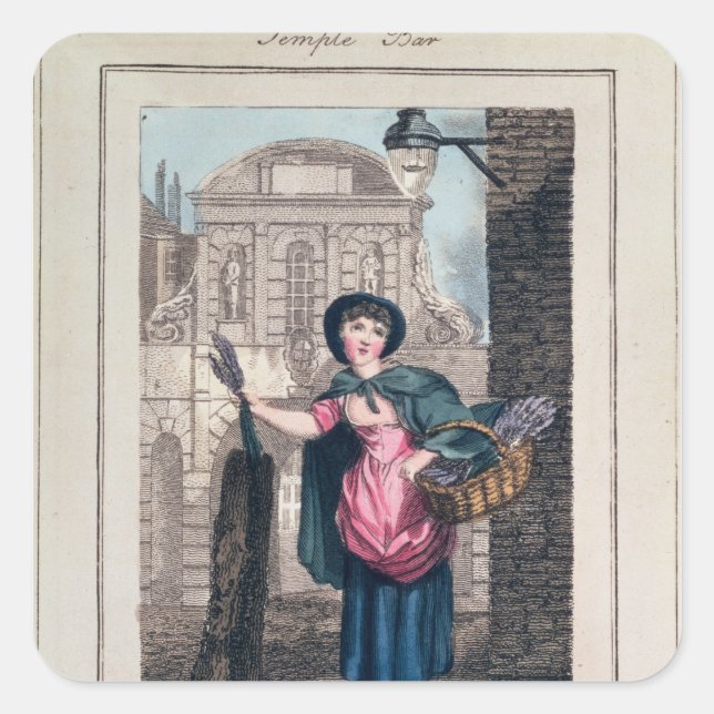 Lavender, Temple Bar, from 'Cries of London' Square Sticker (Front)