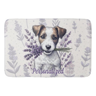 Lavender Terrier Love Bath Mat