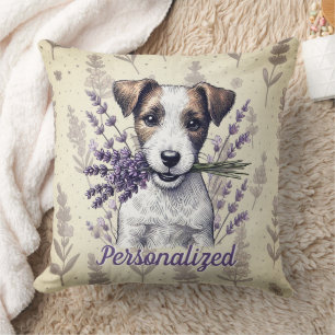 Lavender Terrier Love Cushion