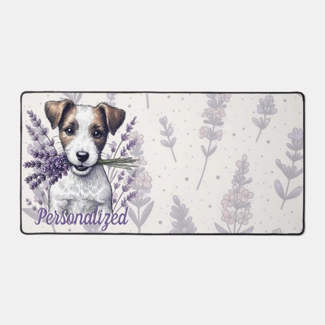 Lavender Terrier Love Desk Mat (Front)