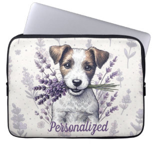 Lavender Terrier Love Laptop Sleeve