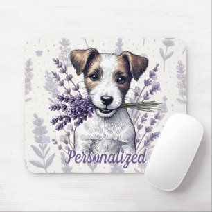 Lavender Terrier Love Mouse Pad