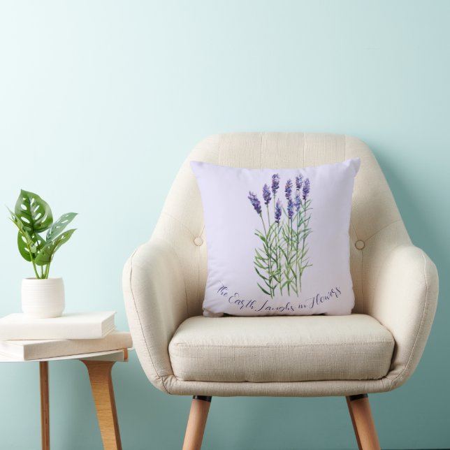 Lavender, The earth laughs in flowers  Cushion (Chair)