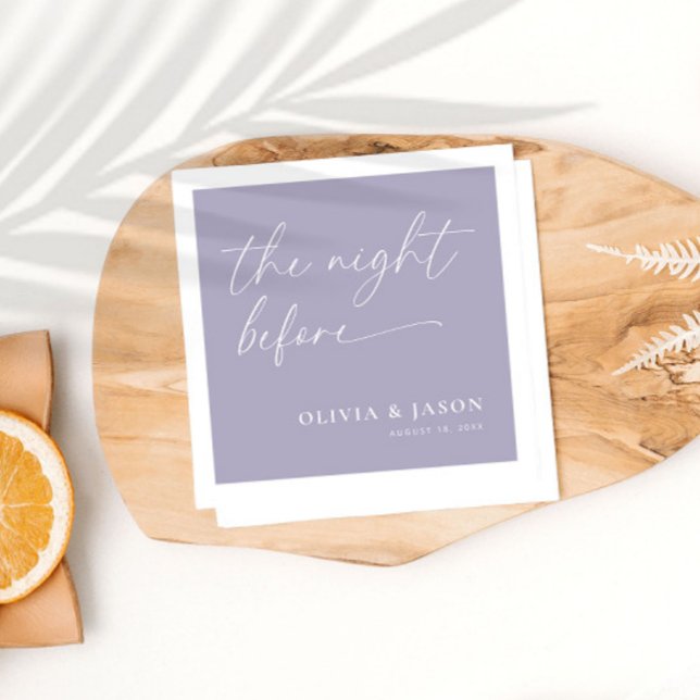 Lavender The Night Before Rehearsal Dinner Napkin (Creator Uploaded)