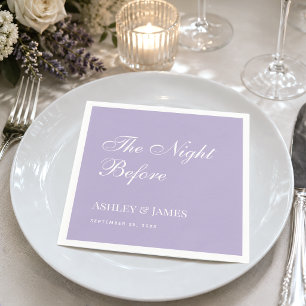Lavender The Night Before Simple Rehearsal Dinner Napkin