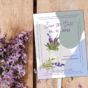 Lavender Themed Cute Pretty  Floral Wedding Announcement Postcard