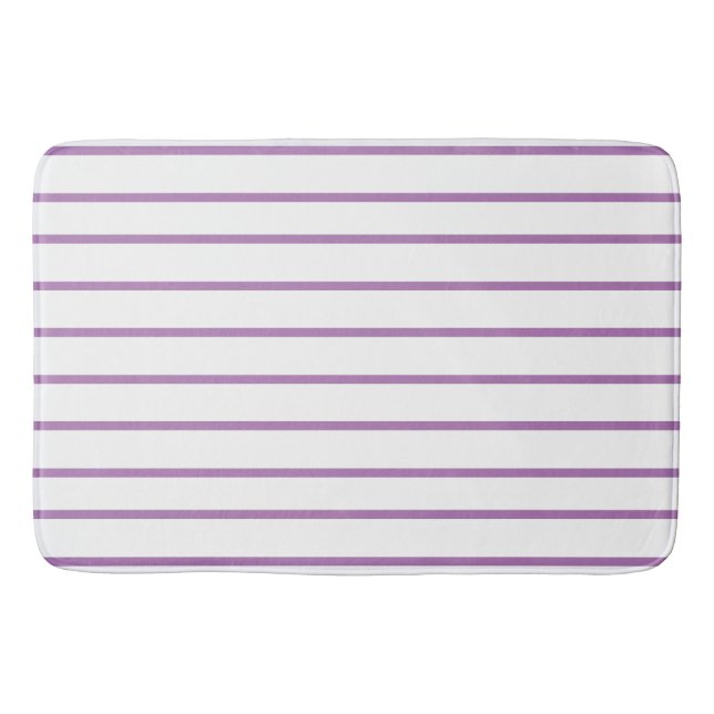 Lavender thin stripe pattern bath mat (Front)