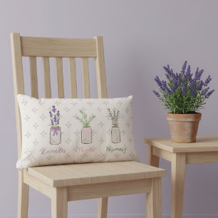 Lavender Thyme Rosemary Herbs Throw Pillow