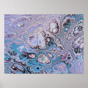 Lavender Tide Marble Abstract Poster