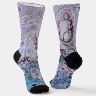 Lavender Tide Marble Abstract Socks