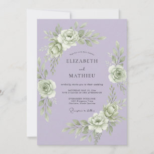 Lavender Timeless Botanical Wedding Invitation