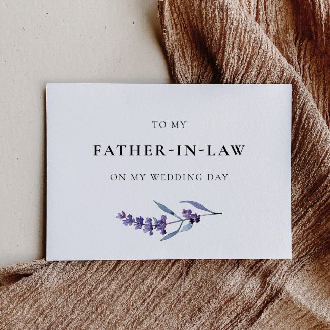 Lavender To My Father in Law Wedding Day Card (Creator Uploaded)