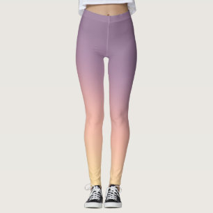 Lavender to Peach Gradient Soft Pastel Ombre Yoga Leggings