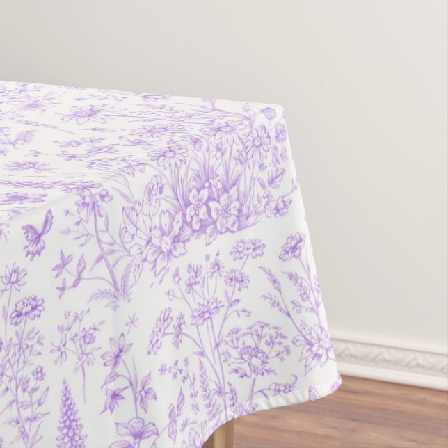 Lavender Toile Tablecloth (In Situ)
