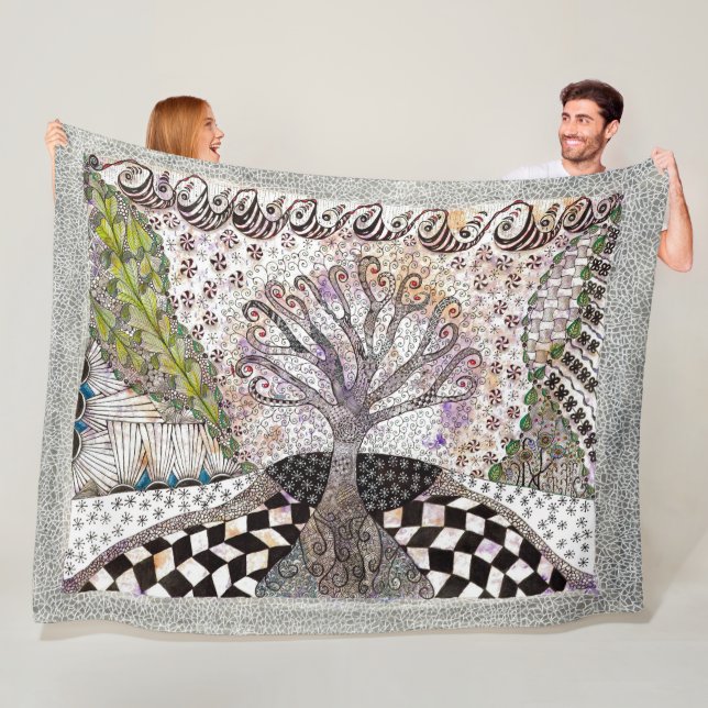 Lavender Tree 2024 Fleece Blanket (In Situ)
