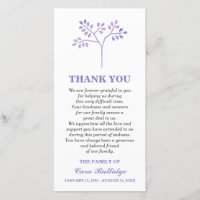 Lavender Tree Memorial Service Thank You