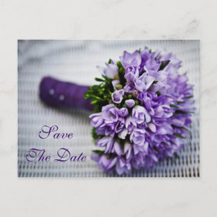 Lavender Tulip Flowers Save The Date Wedding Card