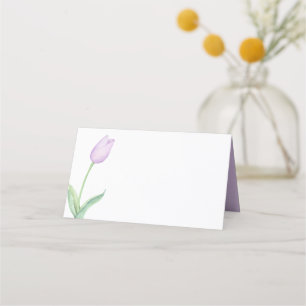 Lavender Tulip Solo Modern Purple Wedding Place Card