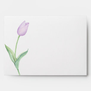 Lavender Tulip Solo Purple Modern Envelope