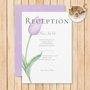 Lavender Tulip Solo Purple Modern Reception Enclosure Card