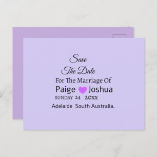 Lavender Twist Modern Typography Wedding Holiday Postcard