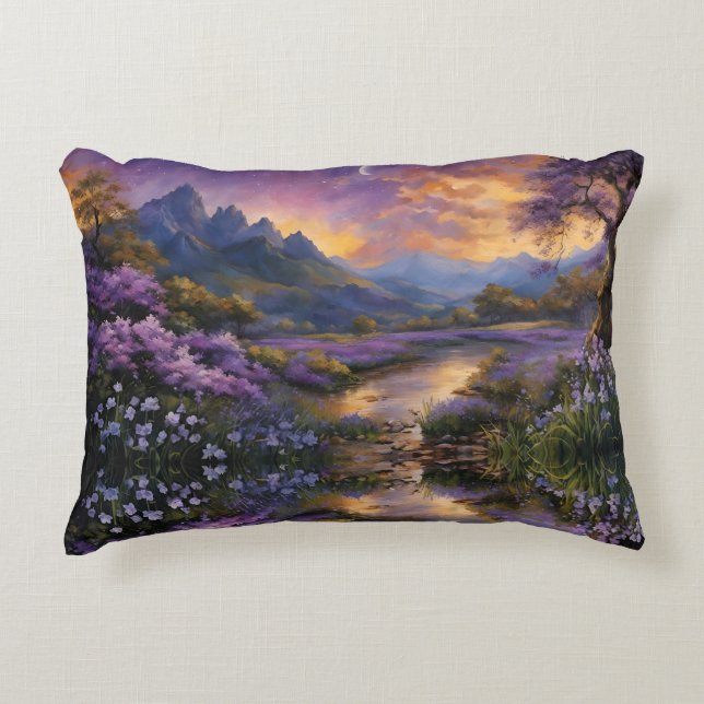 Lavender Valley at Dawn  Decorative Cushion (Front)