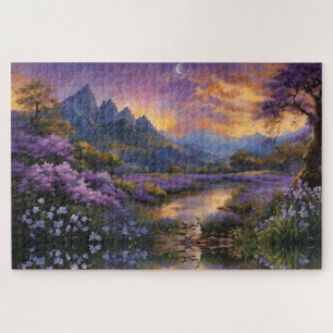 Lavender Valley at Dawn  Jigsaw Puzzle