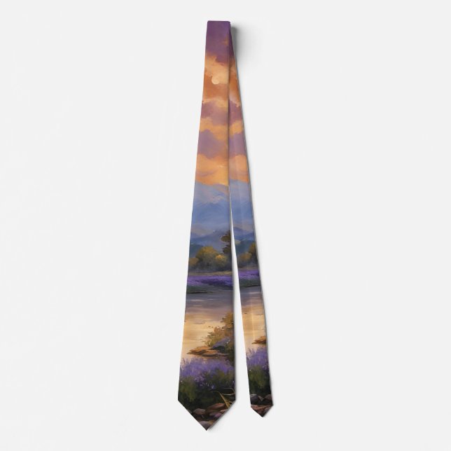 Lavender Valley at Dawn  Tie (Front)